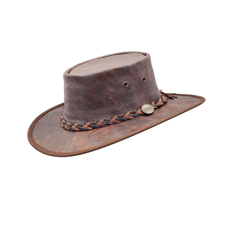 1018VB Barmah Squashy Crackle Kangaroo Leather Hat Vintage