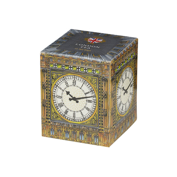 English Sights Big Ben 10 Teabag Box showing clock on front and side of box. 