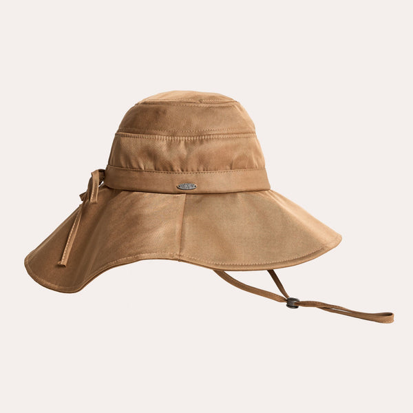 Ladies Colete Fabric Cloche with Long Brim at Back