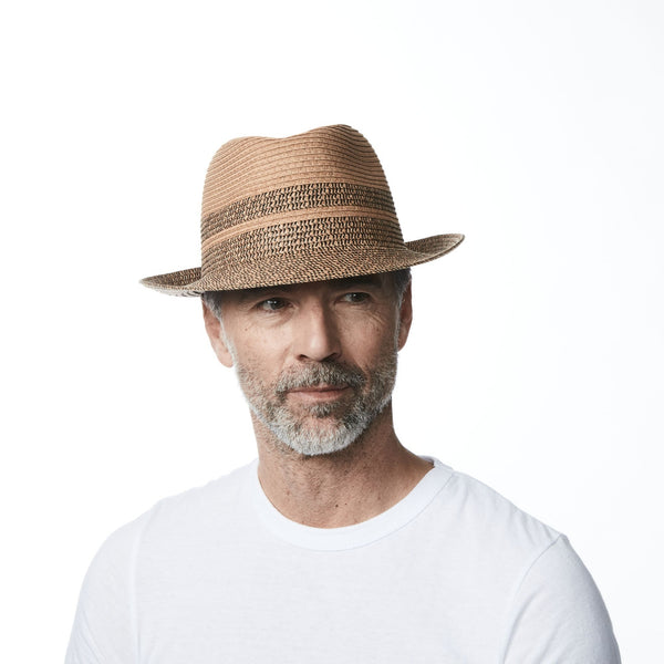 Fulvio Unisex Hat in Black Mix worn by Male Model