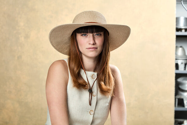 Canadian Hat Adriana in Beige Mix on Model