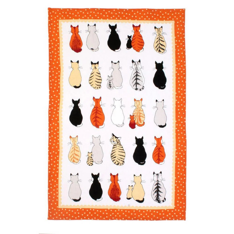 Cats in Waiting Tea Towel