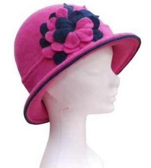 Ladies Wool Cloche Hat (Various Colours)