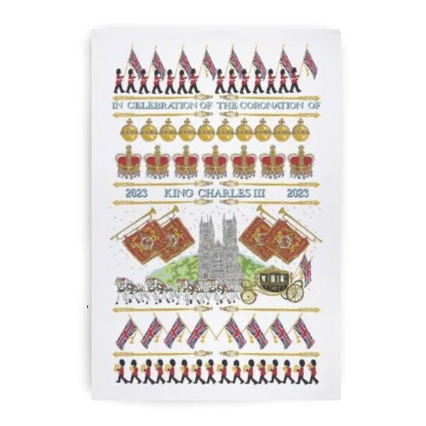 Tea Towel 100% Cotton Celebration of The 2023 Coronation King Charles III