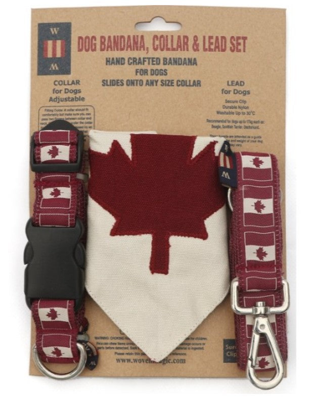 Canadian Dog Collar, Lead and Bandana