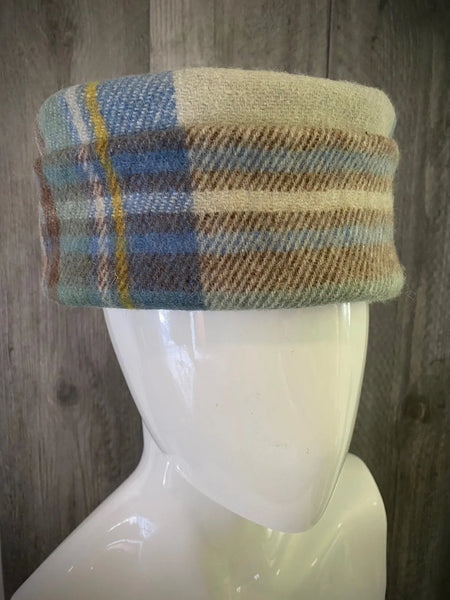 Edinburgh Tartan Wool Hat in Muted Blue Stewart