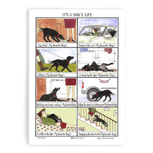 Tottering It's a Dog's Life Tea Towel