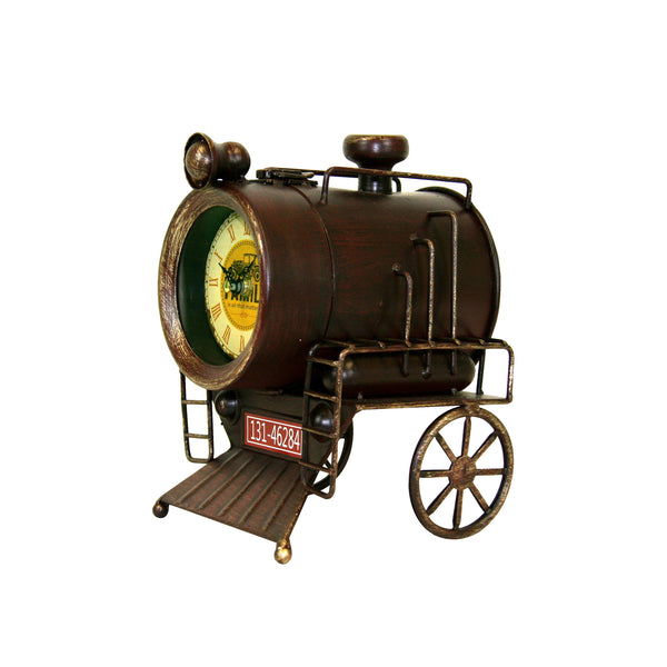 Rustic Bronze Locomotive Table Clock