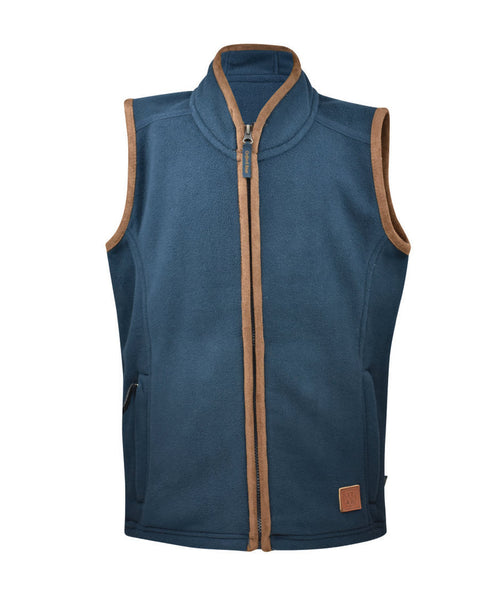 Kids Fleece Gilet in Navy- Children's Fleece Vest, on white background
