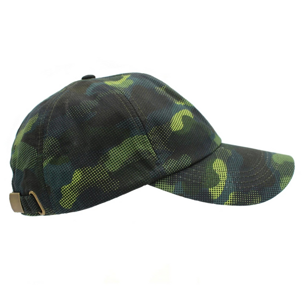 Graphic Camo Baseball Cap made with British Hybrid Aero Waxed Cotton