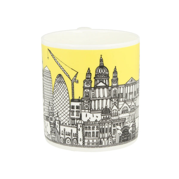 Hand drawn London city scape with yellow skyline