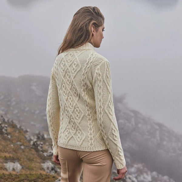 Ladies Aran Cable Knit Sweater