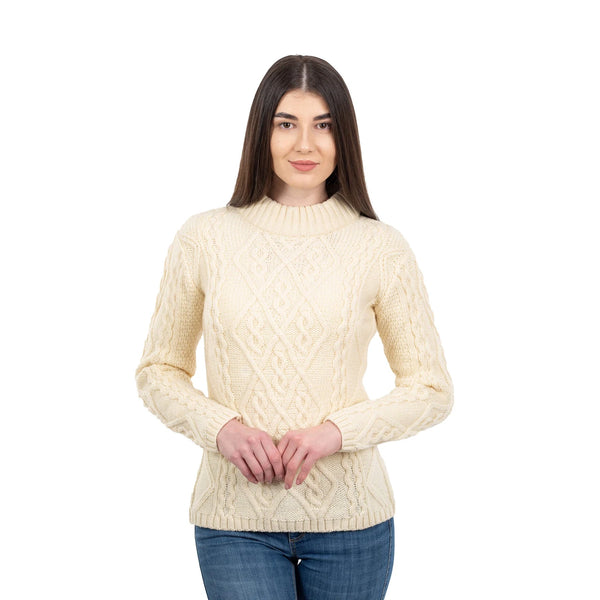 Ladies Aran Cable Knit Sweater