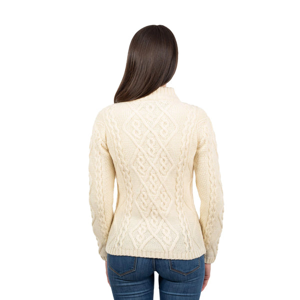 Ladies Aran Cable Knit Sweater