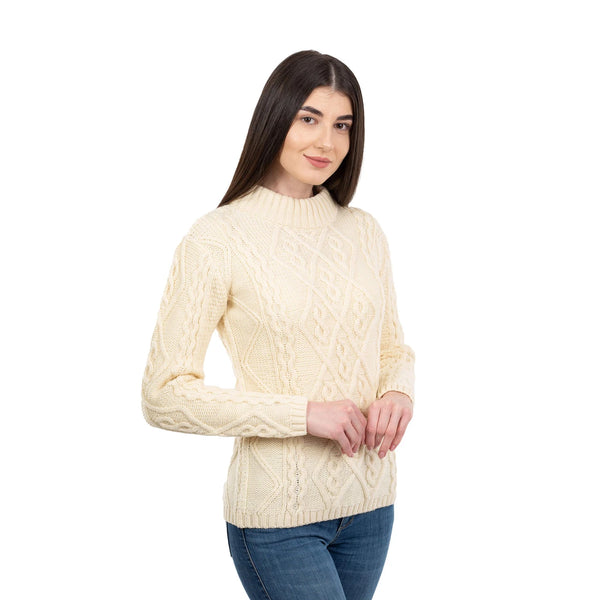 Ladies Aran Cable Knit Sweater