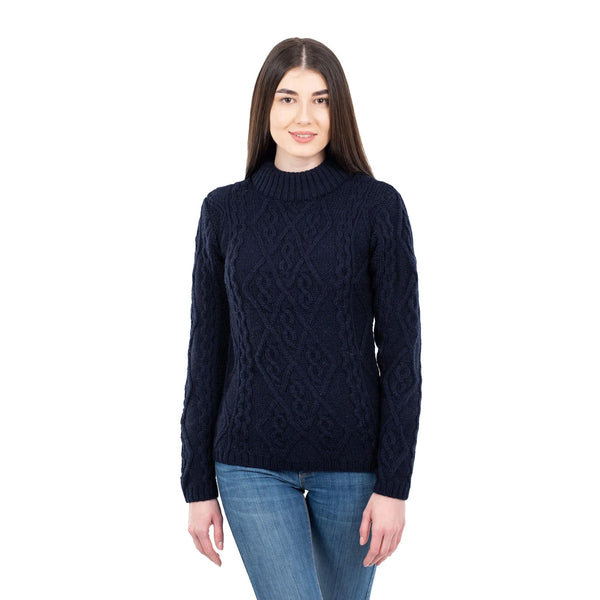 Ladies Aran Cable Knit Sweater