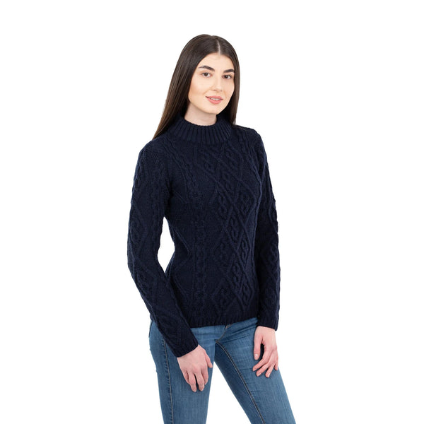 Ladies Aran Cable Knit Sweater