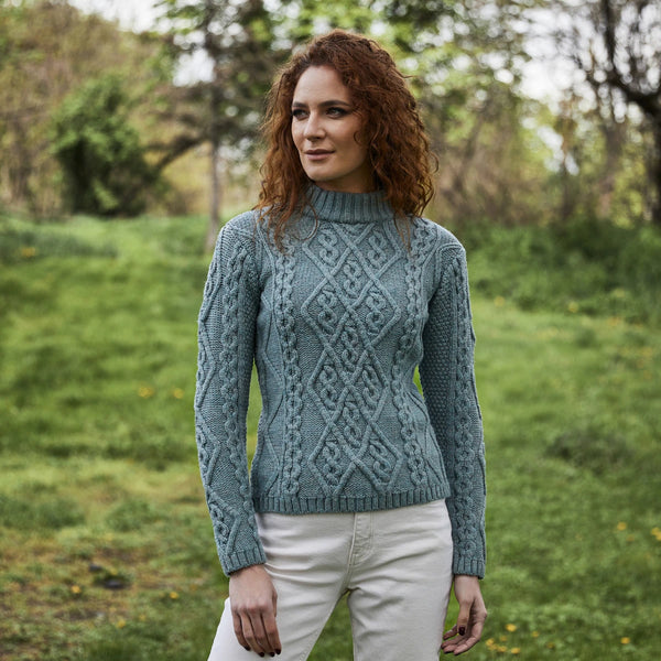Ladies Aran Cable Knit Sweater
