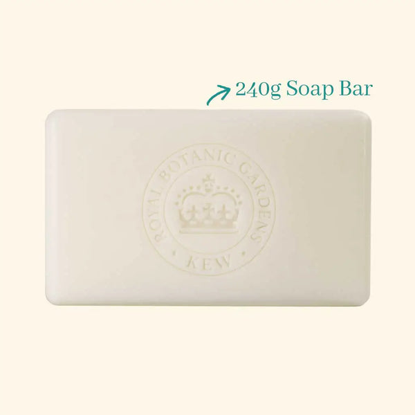 240g Kew soap bar by the English Soap Company with a brand logo on a white background