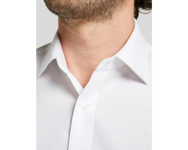 White Non-Iron Pure Cotton Twill Long Sleeved Shirt