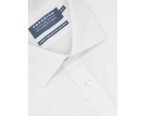 White Non-Iron Pure Cotton Twill Long Sleeved Shirt