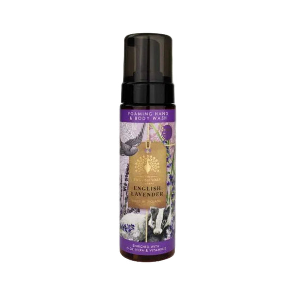 Foaming Hand and Body Wash Anniversary English Lavender image of bottle with lid  on