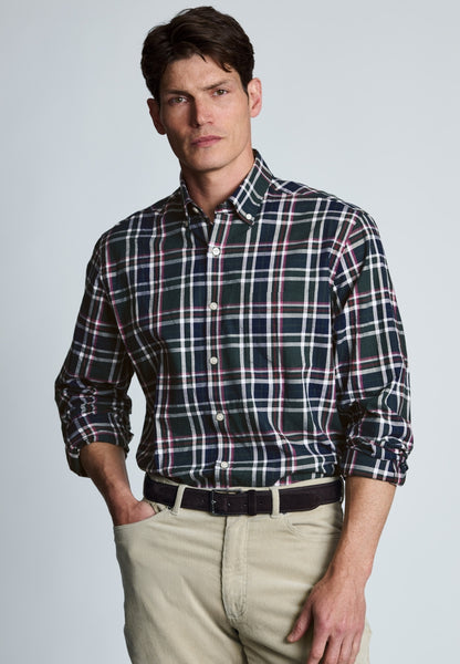 Regular Fit Melange Check Cotton Shirt