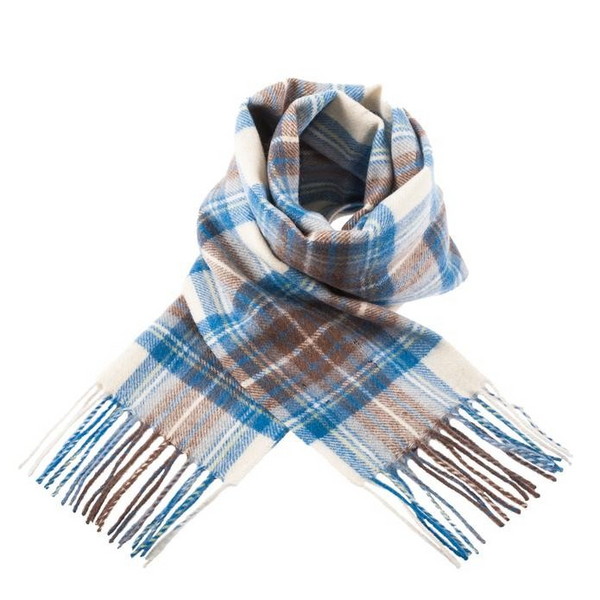 Lambswool Scarf in Muted Blue Stewart