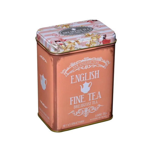 Vintage Floral Portrait Tea Tin on Angle