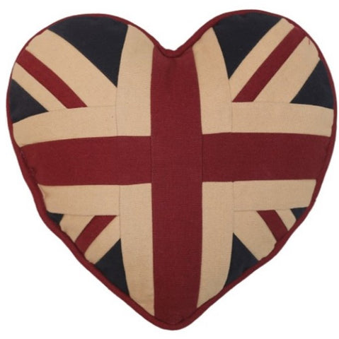 Union Jack Patriotic  Heart Cushion