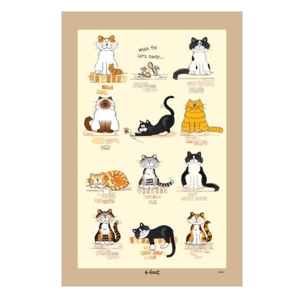 When the Cat's Away Tea Towel