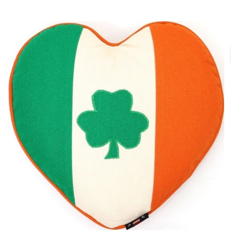 Irish Shamrock Heart Shaped Cushion