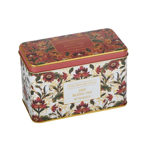 The Embroidery Collection Lotus Flower Tea Tin - Top and Front