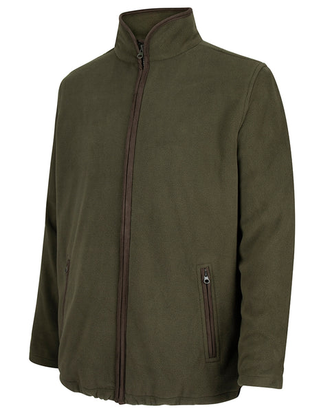 Woodhall Fleece Jacket in Green with white background