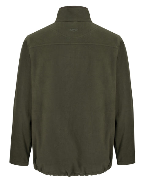 Woodhall Fleece Jacket in green shown backside on white background