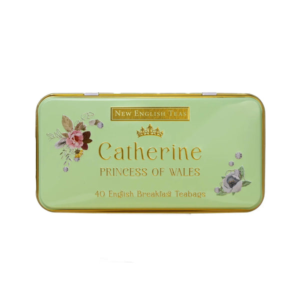 Princess of Wales Tea Tin with Decorative Imagery, with image showing top of tin