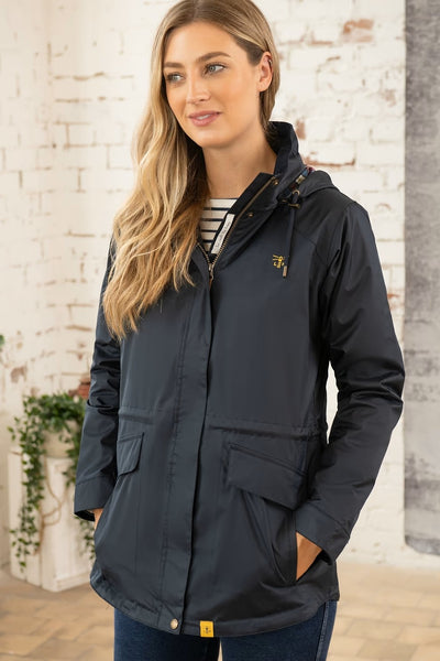 Kendal Raincoat on Model in colour Nightshade