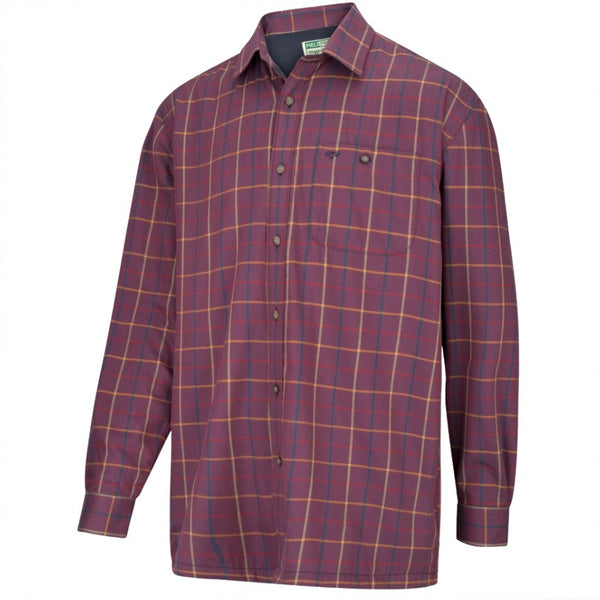 Men's Superior Quality Micro Fleece Lined Shirt in the Bramble Wine Colour