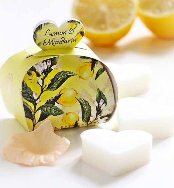 Lemon and Mandarin Luxury Guest Heart Soaps