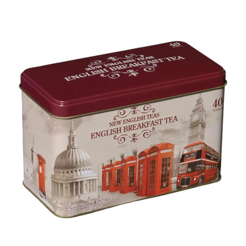 Vintage London Tin With 40 English Breakfast Teabags